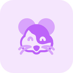 Happy smiling hamster face with eyes closed emoticon