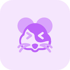 Hamster squint and grinning eyes emoticon facial expression