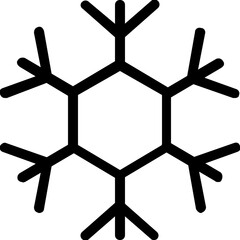 Hexagonal shaped snowflake symmetry design ice crystal