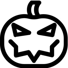Obraz premium pumpkin carved with creepy horror face on halloween