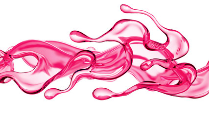 Splash of thick pink fluid. 3d illustration, 3d rendering.