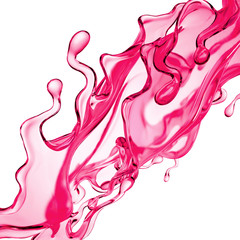 Splash of thick pink fluid. 3d illustration, 3d rendering.