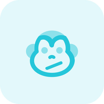 Confused monkey facial expression emoji for instant messenger