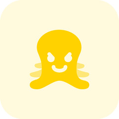 Fototapeta premium octopus pouting facial expression emoticon shared on messenger