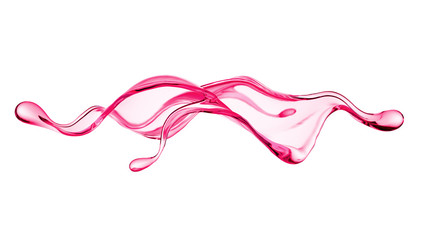 Splash of thick pink fluid. 3d illustration, 3d rendering.