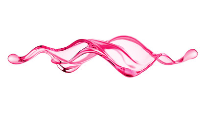 Splash of thick pink fluid. 3d illustration, 3d rendering.