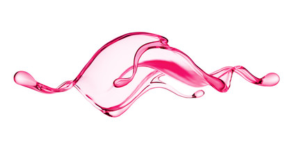 Splash of thick pink fluid. 3d illustration, 3d rendering.