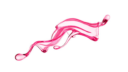 Splash of thick pink fluid. 3d illustration, 3d rendering.