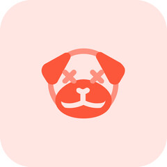 pug dog in neutral stage with eyes crossed