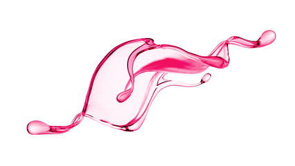 Splash of thick pink fluid. 3d illustration, 3d rendering.