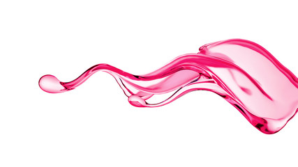 Splash of thick pink fluid. 3d illustration, 3d rendering.
