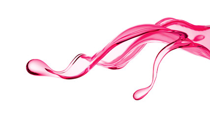 Splash of thick pink fluid. 3d illustration, 3d rendering.