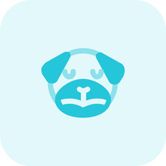 Sad face pug dog with eyes closed emoji
