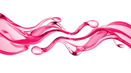 Splash of thick pink fluid. 3d illustration, 3d rendering.