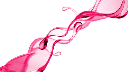 Splash of thick pink fluid. 3d illustration, 3d rendering.