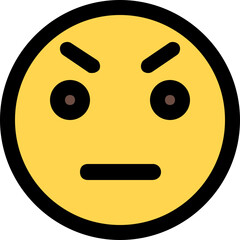 Fototapeta premium upset emoji with angry face and raised eyebrows