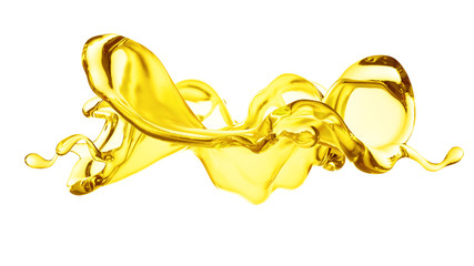 Splash oil 3d illustration, 3d rendering.