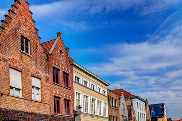 Obraz premium Iconic buildings along the streets of Bruges Belgium