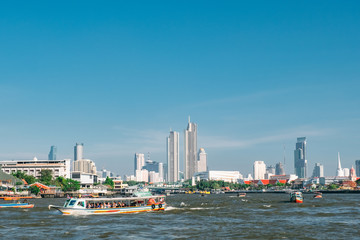 Fototapeta premium View along Chao Phraya river