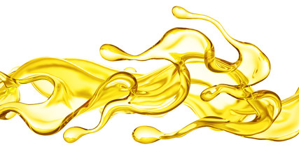 Splash oil 3d illustration, 3d rendering.