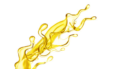 Splash oil 3d illustration, 3d rendering.