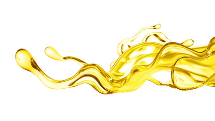 Splash oil 3d illustration, 3d rendering.