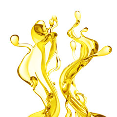 Splash oil 3d illustration, 3d rendering.