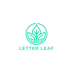   Simple leaf logos are linear style vector designs. - Vector