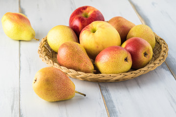 Beautiful  colorful ripe pears.