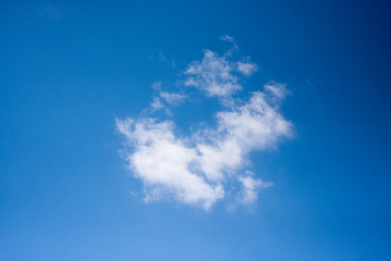 Blue sky and little clouds. Texture of blue background