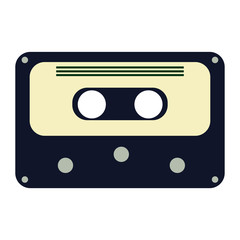 Cartoon Casette Tape Isolated On White Background