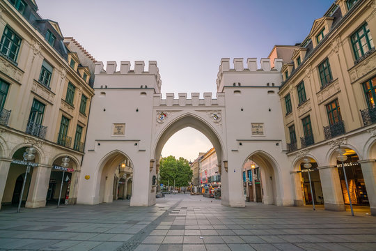 Munich Karls Gate on Stachus square