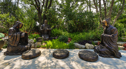 Traditional Chinese City Garden Park.