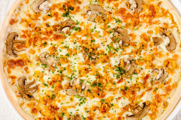 Pizza with mushrooms