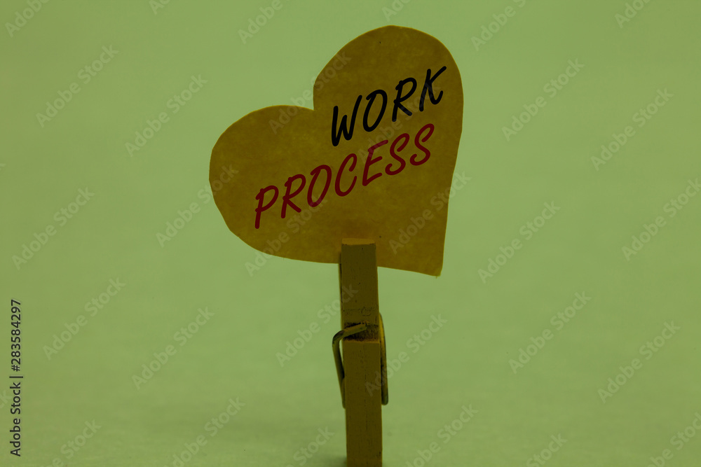Fototapete handwriting text work process. concept meaning standard procedures how to handle a particular job ru