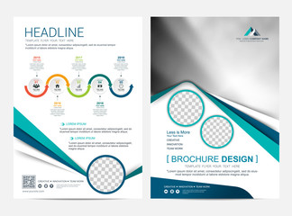 Brochure or flyer layout template, annual report cover design background