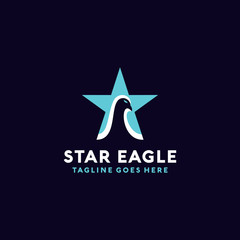 Star Eagle Logo Vector Logo Design Template. American and America Icon. Falcon And Star Symbol.