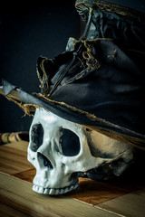 Scary Halloween Skull Top Hat