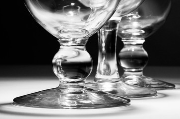 glasses on black background