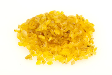 Raw dry bulghur heap for cooking