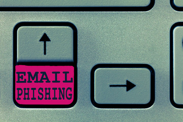 Text sign showing Email Phishing. Conceptual photo Emails that may link to websites that distribute malware.