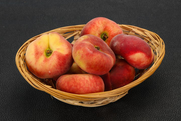 Sweet ripe tasty flat peach