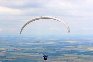 Paraglider flying in Bulgaria
