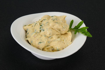 Hummus snack with olive oil