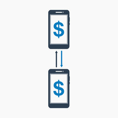 Online transaction icon. Flat style vector EPS.