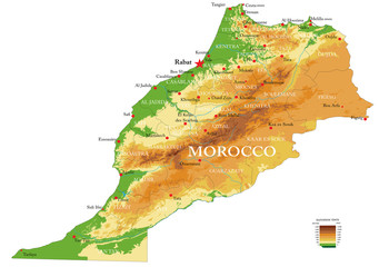 Morocco physical map - 283589407