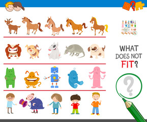 picture that not fit in the row educational task