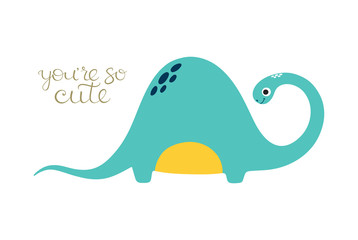 Vector doodle of cute dinosaur