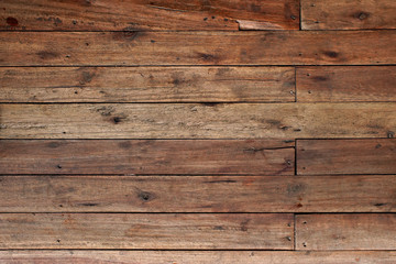 Wooden tiles on old wood floor with nails