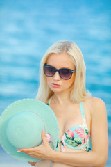 Pretty young girl at the beach.